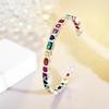 Light Luxury Bracelet Classic Open Rainbow Color Zircon Geometric Jewelry Design Bracelet