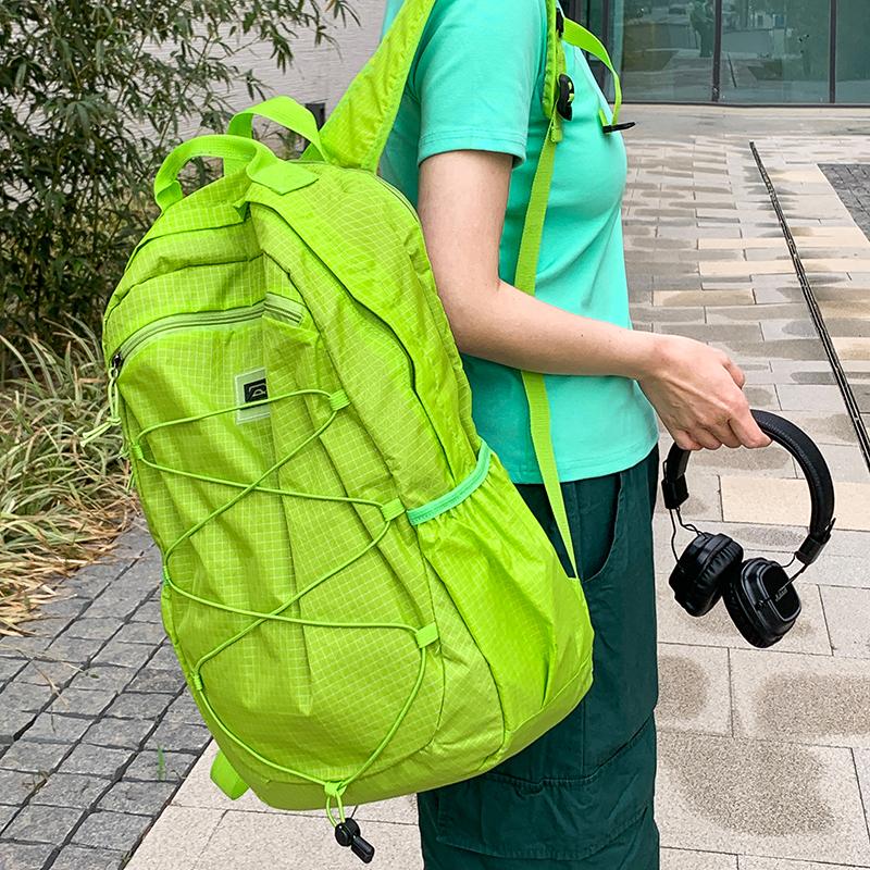 Outdoor Sports Waterproof Drawstring Backpack Large Capacity Travel Bag Student Plaid Backpack