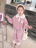 2025 New Style Baby Girls' Fleece-Lined Cartoon Outfit - Thickened Autumn/Winter Fashion