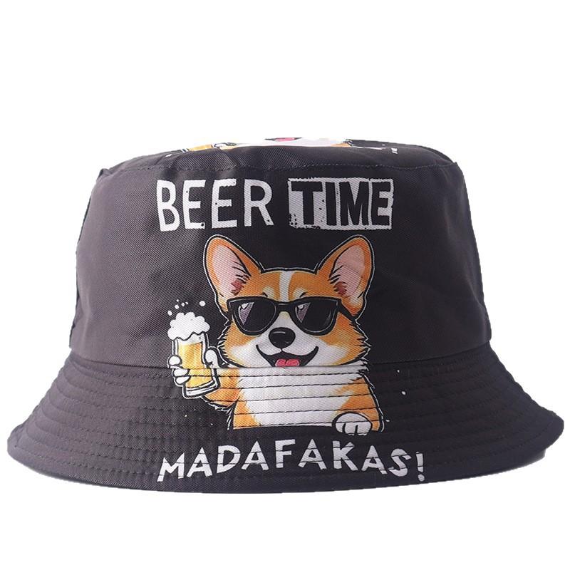Small Edge Sunshade Bucket Hat Double-sided Basin Hat European and American Personalized Fashion Printed Hat