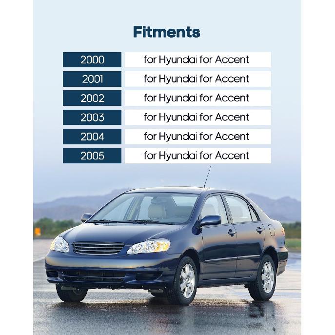 ECCPP Außentürgriffe 2000-2005 für Hyundai für Accent Äußere Ersatz-Vorderfahrer Links Beifahrer Rechts Türgriffe 2 Stück Schwarz