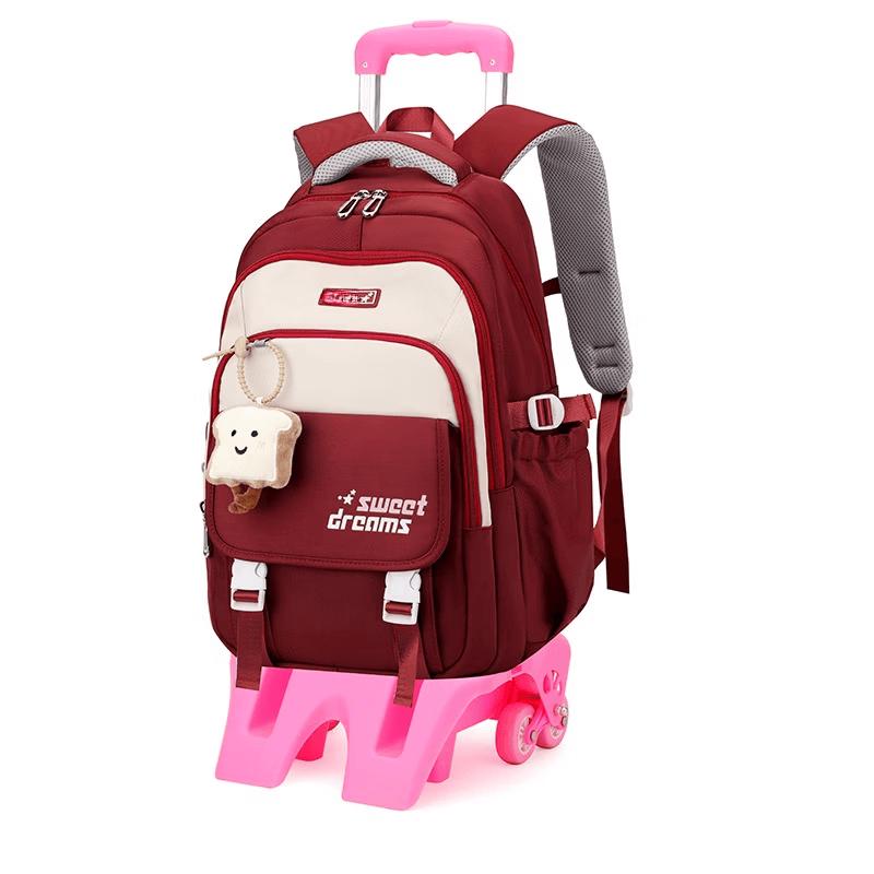 Kids' Waterproof Stair-Climbing Rolling School Backpack