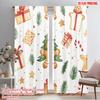 2pcs,2D Plane Printing Curtains Roller Blinds Christmas Tree Gifts Gingerbread Candy 100% Polyester (without Rod) Home Decor for