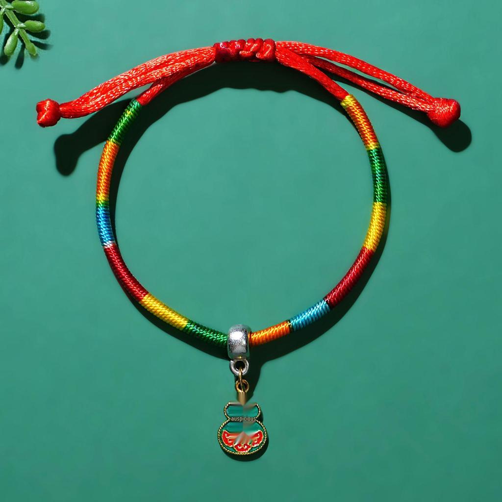 Five-Color Dragon Boat Festival Bracelet with Zongzi Pendant - Ethnic Style Hand Jewelry for Adults & Children