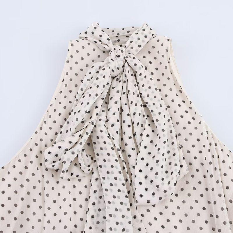 Kaslead New Women clothes Western Style Fashion Polka Dot Neck Collar Dress 5289042