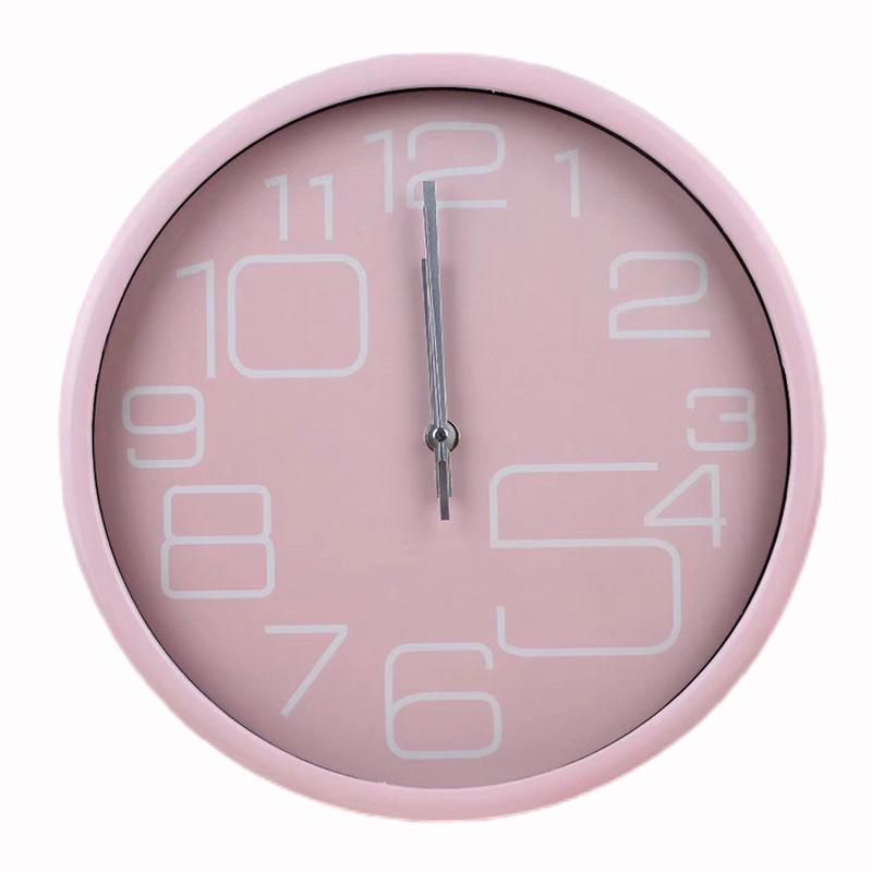 Wohnzimmer Zuhause Einfach Leichter Luxus Uhr Moderne Dekoration Macaron Farbe Wanduhr Rund Ins Stil Stille Quarz Uhr