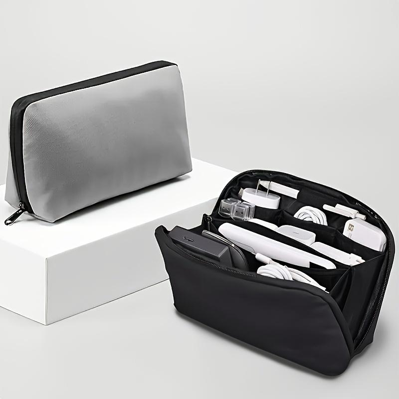 Étui Organisateur à Fermeture Éclair Fin pour Accessoires Tech & Appareil Photo Sac de Rangement Portable Multi-Compartiments pour Appareils Photo Reflex Portables Ordinateurs Portables USB
