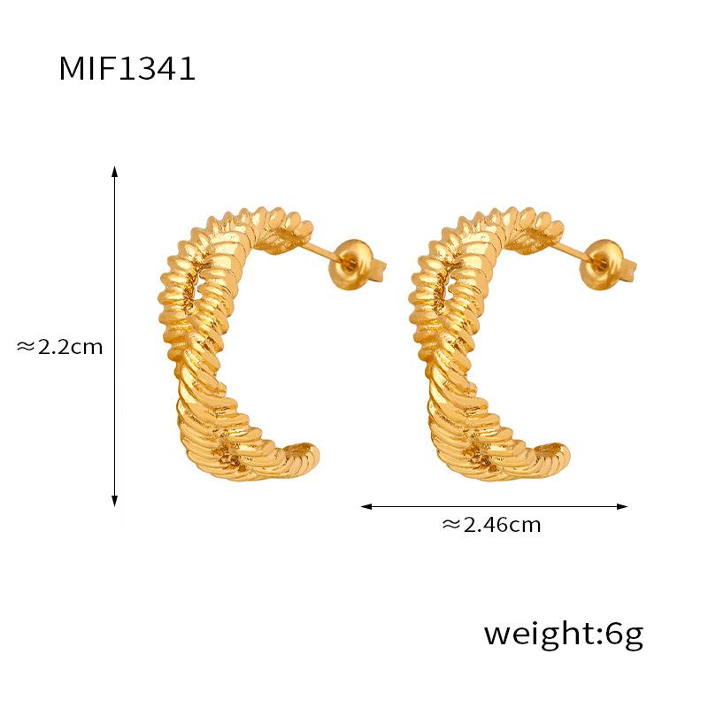 

Модные серьги-крестики нерегулярной формы, линейный дизайн, титановые стальные серьги-гвоздики, легкие роскошные серьги в форме буквы C