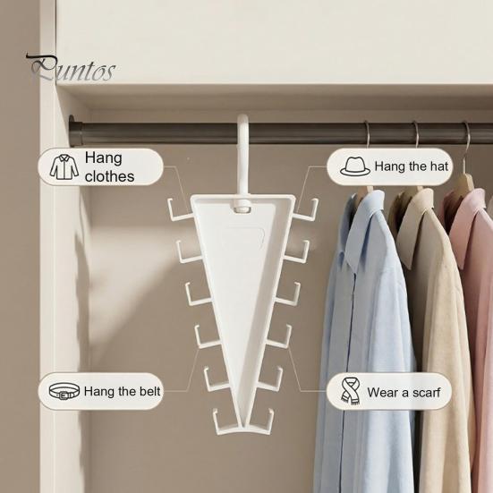Hanger with 12 Hooks 5/8/12Pcs V-Shaped Double Sided Hanger, 360 Degrees Rotating Compact Storage Hooks, Space Saving Closet Organizer for Pants Hats