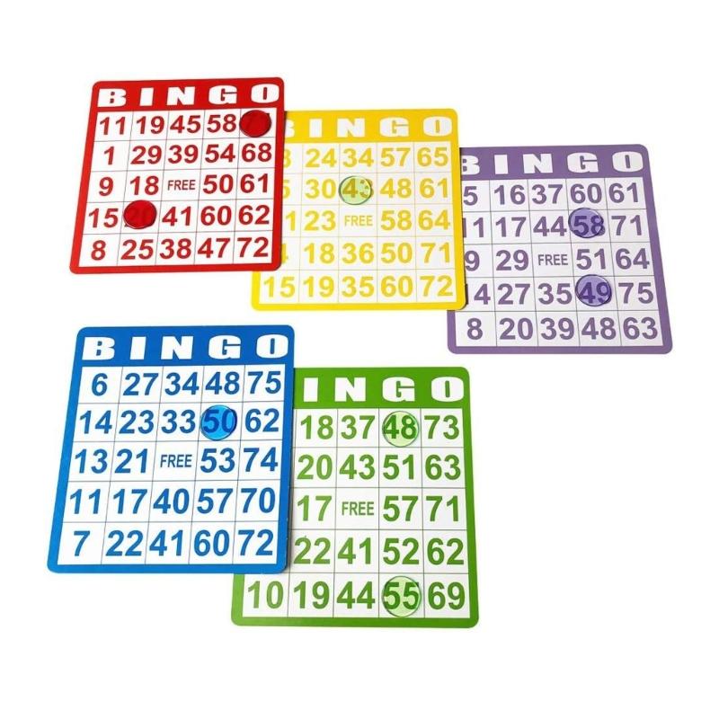 Dicke Bingo-Karte Mit 5 Helle Farben Schnell Starten Spielregeln Für Kinder Erwachsene Reisen Camping Soziale Treffen
