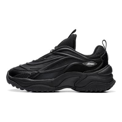 Li Ning Aurora Wind V2 Klassische Mode Low-Top Sportliche Freizeitschuhe Herren Sneakers Schwarz AGCS159-3