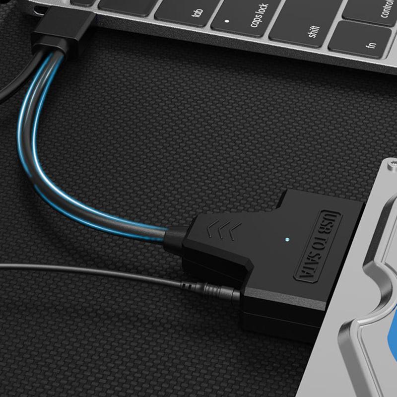 Câble USB SATA 3 Adaptateur Sata vers USB 3.0 Jusqu'à 6 Gbps Supporte SSD HDD Disque Dur Externe 2,5 Pouces 22 Broches Sata III A25 2.0