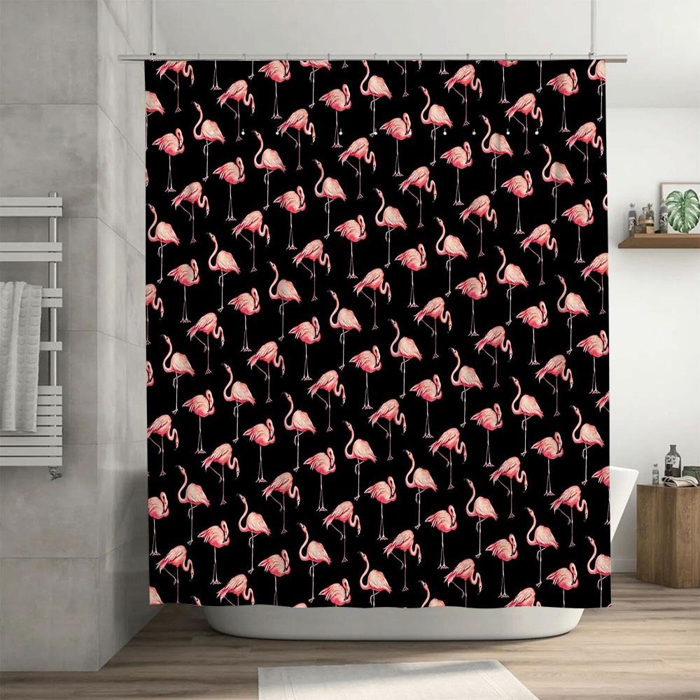 Bathroom Shower Curtain Floral Birds Pattern Waterproof Fabric Decor Vintage Farmhouse Rustic Home Textile Washable