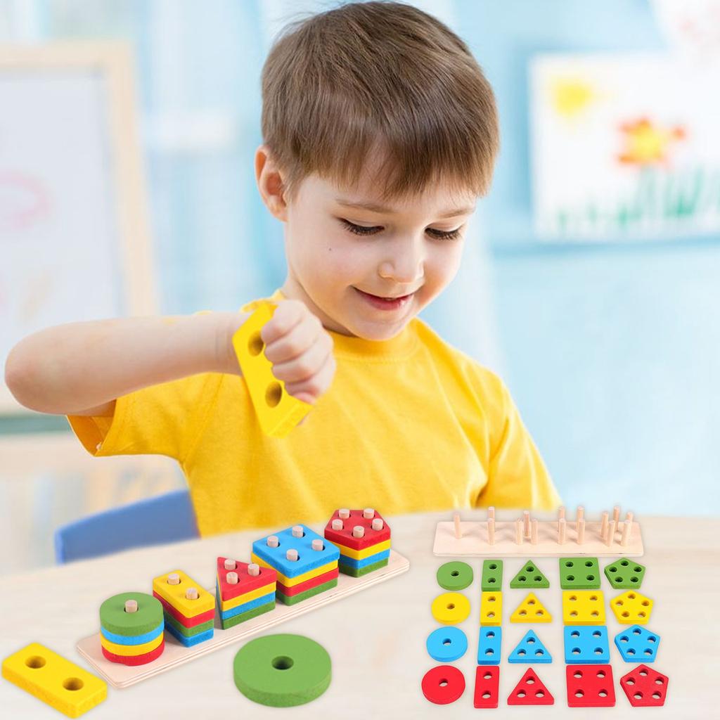 Geometric Column Puzzle Building Block Toy, Boys And Girls Can Play With Of Mind