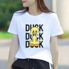 Retro Duck Cartoon Printed Short Sleeve Round Neck SpringSummer Versatile Fashion Womens Tshirt