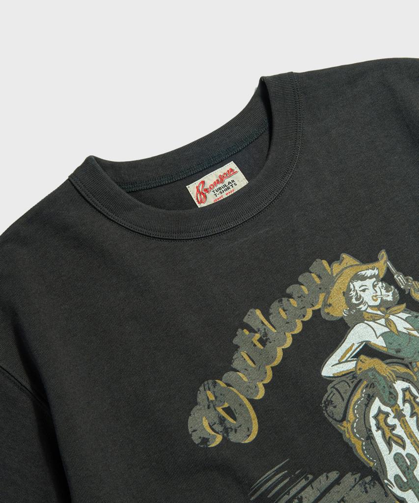 Beulonseun Western Boot Loopwheeled Graphic Tee Vintage Black