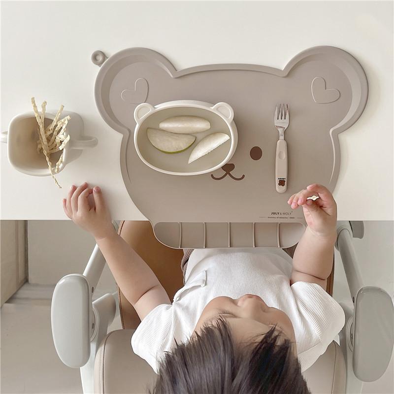 Baby Silikon Platzset Kinder Wasserdichte Tischmatte Ins Stil Tragbar Hitzebeständig Lätzchen für Mahlzeiten