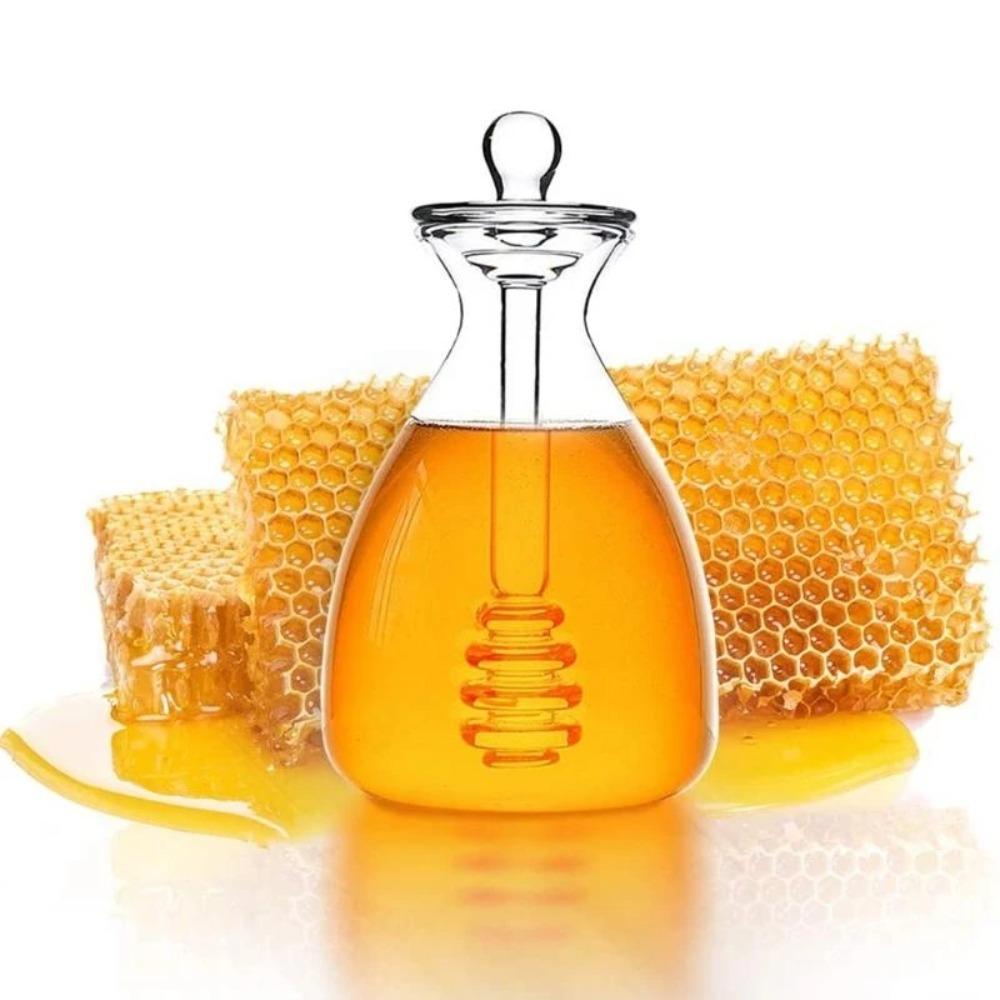 Large Capacity Glass Honey Jar Three-dimensional Bee Honey Container Creative Syrup Jar Breakfast