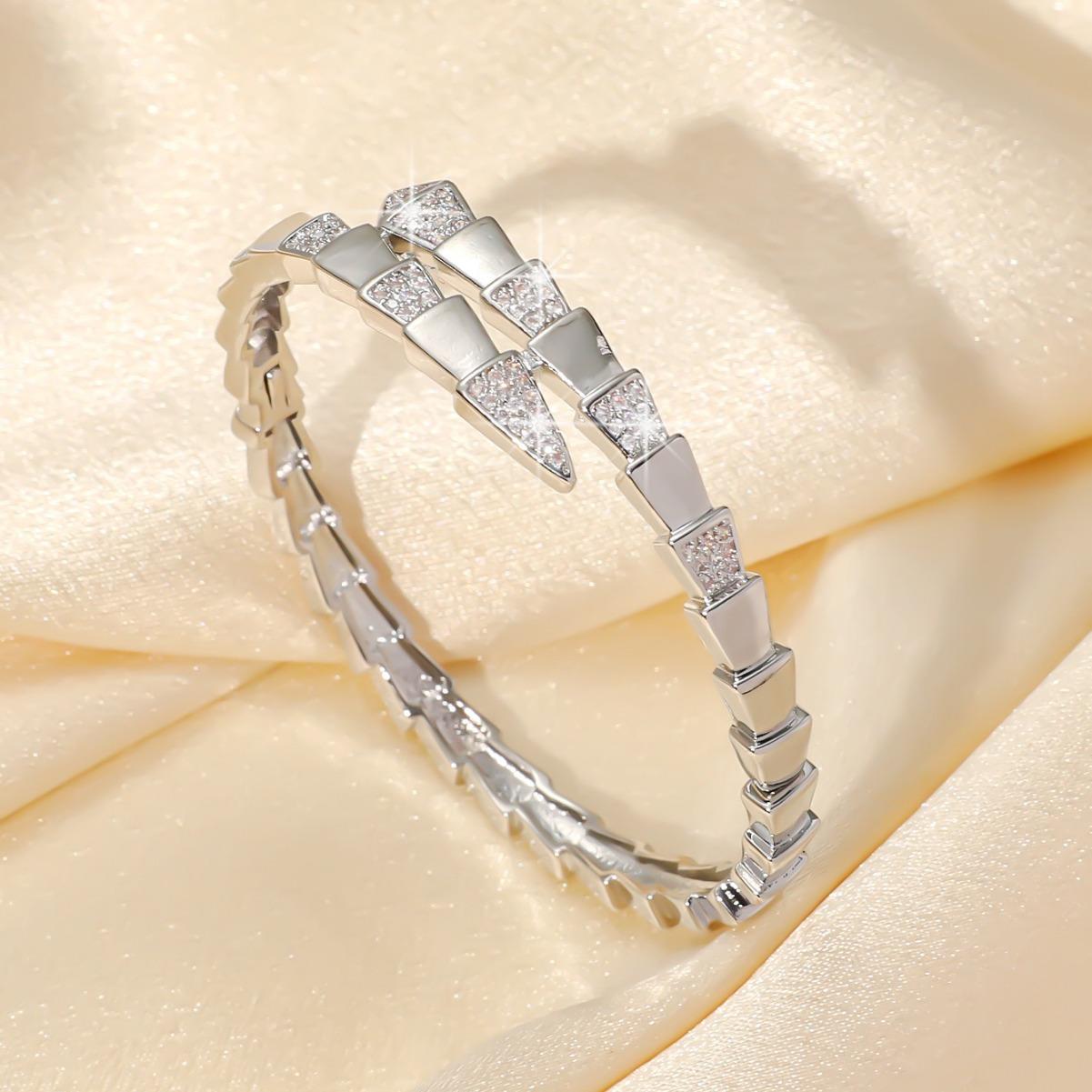 

Маленький нишевый дизайн цирконовый браслет в форме змеи изысканный роскошный модный браслет женские аксессуары 18CM