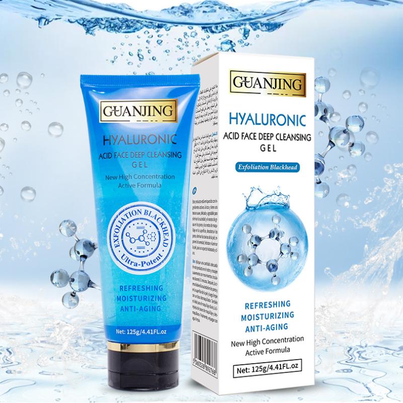 125g Hyaluronic Gel Facial Scrub Cream Deep Cleaning and Mild Moisturizing Gel Gel Cream