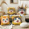 Cartoon Flowers Cat Cute Cushion Cover Pillow Cover Decoration Room Home Sofa Living Office Car Nordic Simplicity