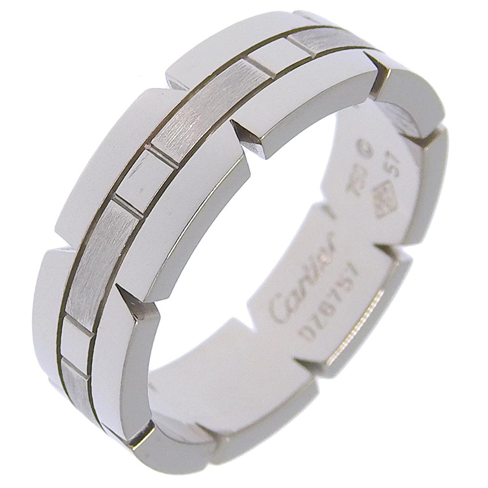 

CARTIER Tank francais Ring K18 white gold #8.0(US Size) 9.8g mens Used