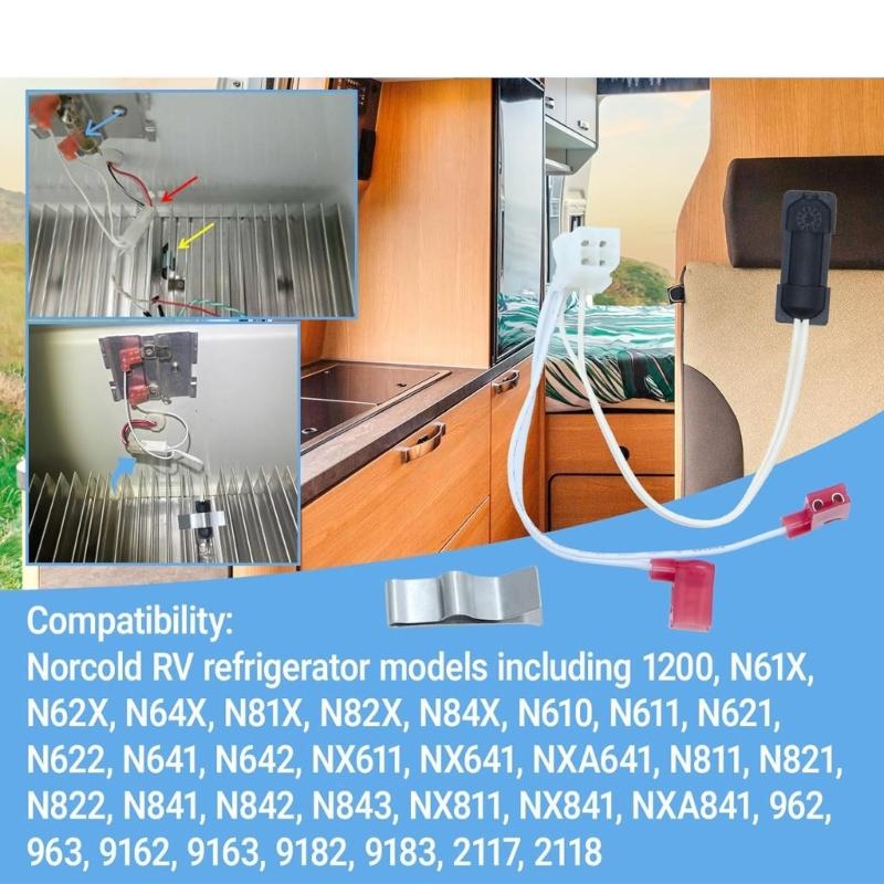 High Accuracy Thermistor Assembly Motorhome Fridge Repair Part PlasticMetal Texture Suitable for N611 N621 N641 Series