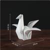 Ceramic Handicrafts Silver Paper Crane Geometric Bird Sculpture Origami Decorative Figurines Home Decoration Accessories