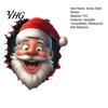 Merry Christmas Toilet Decor Funny Santa Sticker, Lid Decal, Self-Adhesive, 3D Holiday Stickers Hole Waterproof PVC Wall Sticker for Bathroom Tank Art