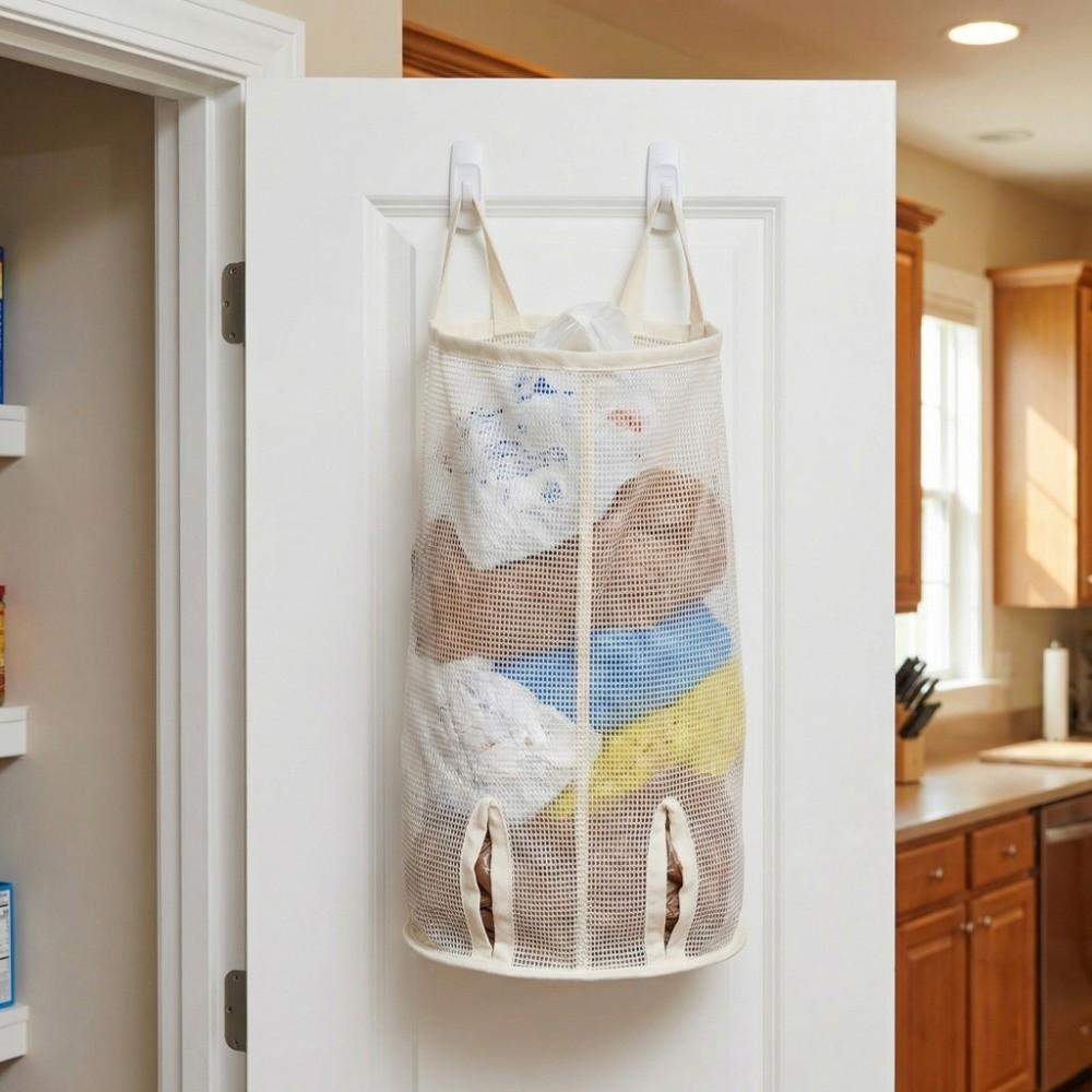 Large Capacity Sock Storage Bag Mesh Pocket Closet Organizer Grocery Bag Holder  Bedroom Storage
