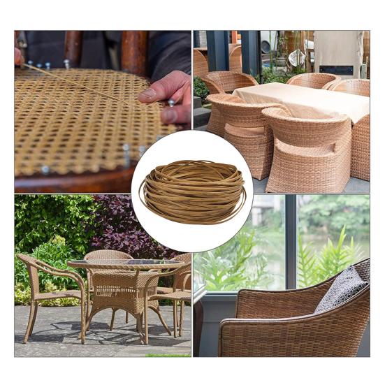 120FT Wicker Repair Kit Synthetic Embossing Rattan Fix Materials Waterproof DIY Rattan Chair Basket Furniture Basket Repair Plastic Flat Wicker