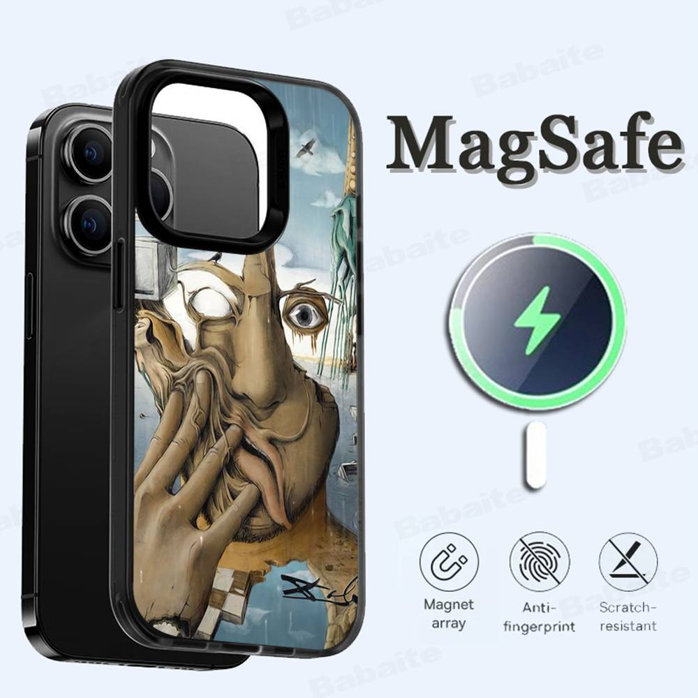Salvador Dali Art Phone Case Magnetic Case For IPhone 16 14 13 12 11 15 Pro Max Plus For Magsafe Wireless Charge Cover