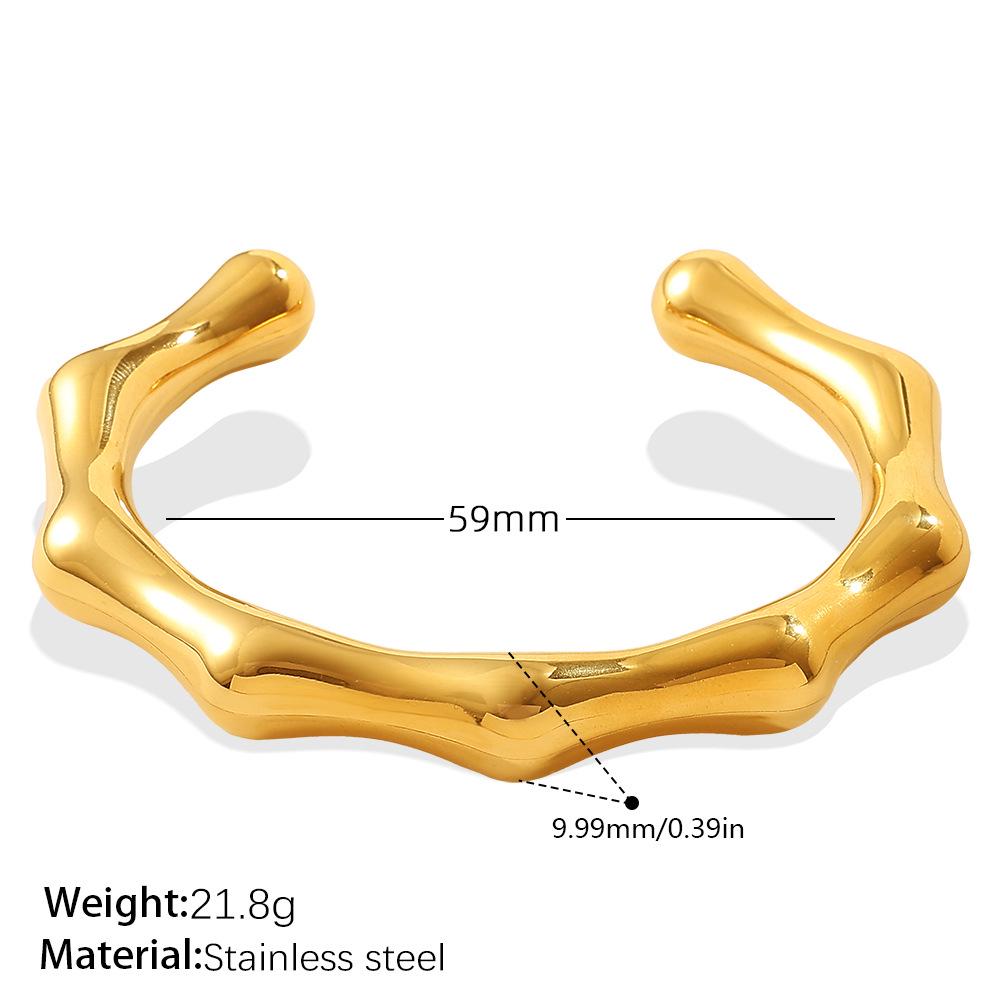 

Modern Geometric Open Bangle - Chic, Shiny & Unique Design