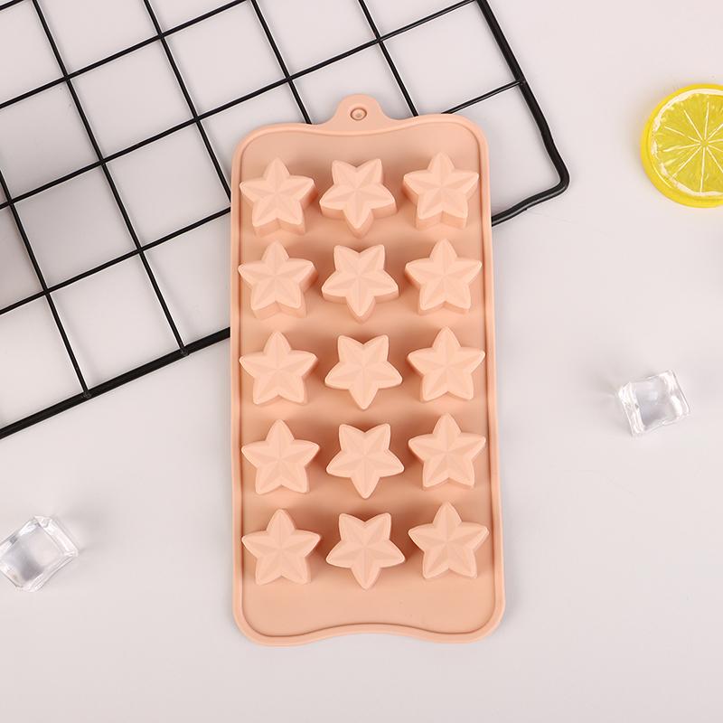 

15-гнездная пятиконечная звезда силиконовая форма для шоколада желе помадка рождественские конфеты DIY форма для льда кубики торта украшения формы для выпечки розовый