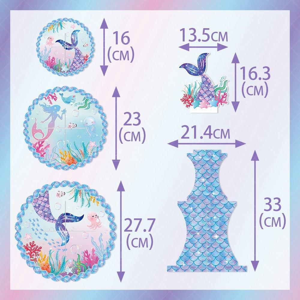 Mermaid Cake Stand Rack Under The Sea Mermaid 1st Birthday Party Decoration Cupcake Holder Girl Little Mermaid Baby Shower Party