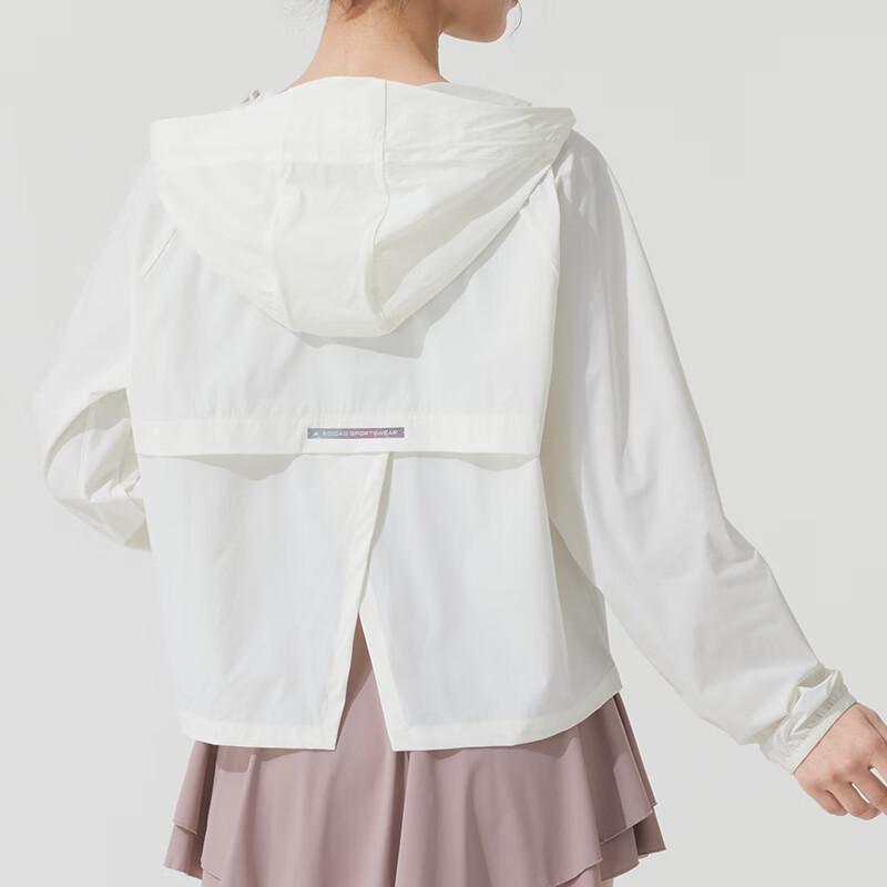 Adidas Fashion Casual Breathable Hooded Jacket Women Jackets Off-White JN0705