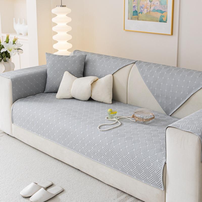 Summer Ice Silk Sofa Cushion, Summer Cold Feeling Mat Cushion, New Living Room Leather Sofa Non-slip Cover Cloth Towel