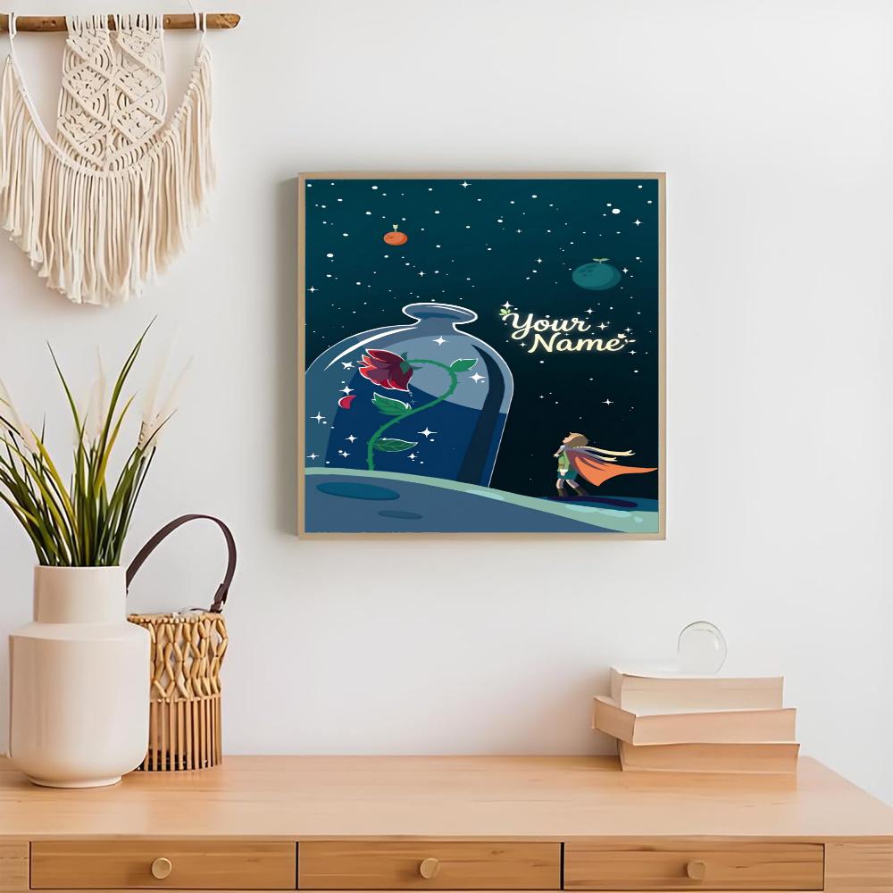Little Prince Customize Your Name Diamond Painting Round Diamond Rhinestones Mosaic Diamond Embroidery Wall Paintings Rhinestones Gift Frameless