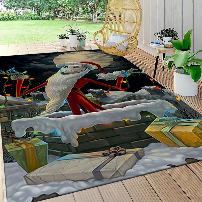 1Pc Jack Sally'S Winter Romance Carpet Rug Soft Washable Antislip Home Living Room Sofa Mats Personalized Christmas Rug