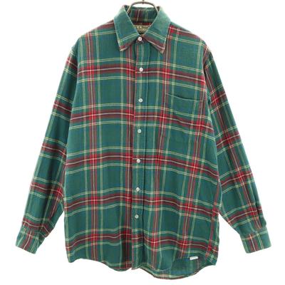 Camisa de Flanela de Manga Comprida Estampa Xadrez Vintage Anos 80 Fabricada nos EUA Masculina Usada