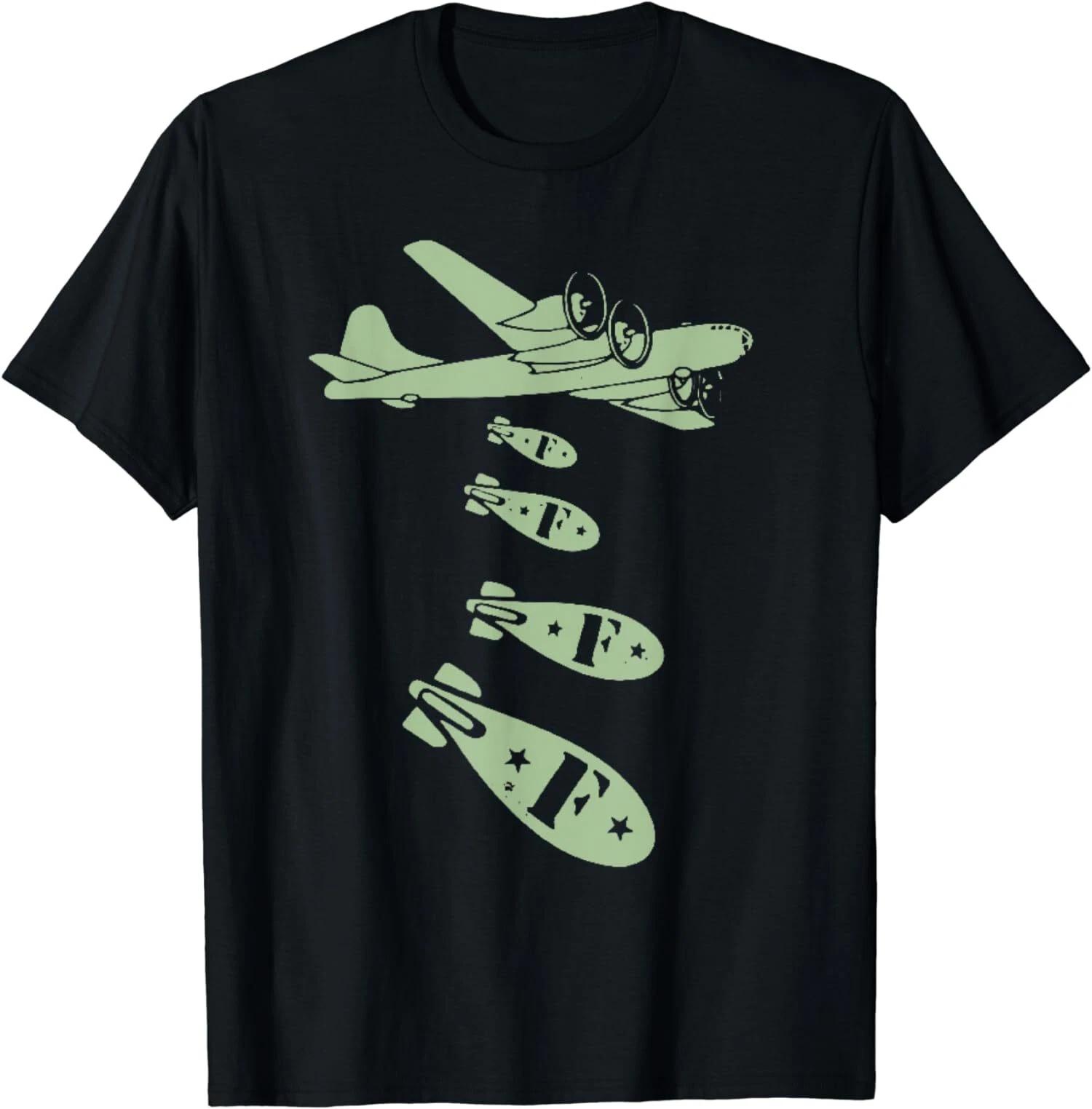 Funny Slang Bomber Dropping F-Bombs T-Shirt XS