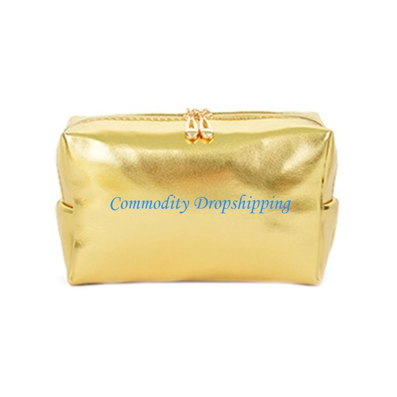 

Y5JC Versatile Gold Makeup Case Waterproof Cosmetic Handheld Makeup