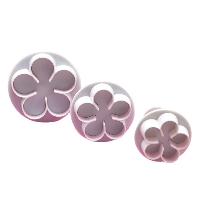 Five-Petal Flower Cake Fondant Molds Set (3 Pieces)