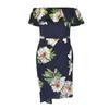 Elegant Women Floral Print Short Sleeve Boho Long Dress Evening Party Maxi Wrap Dress