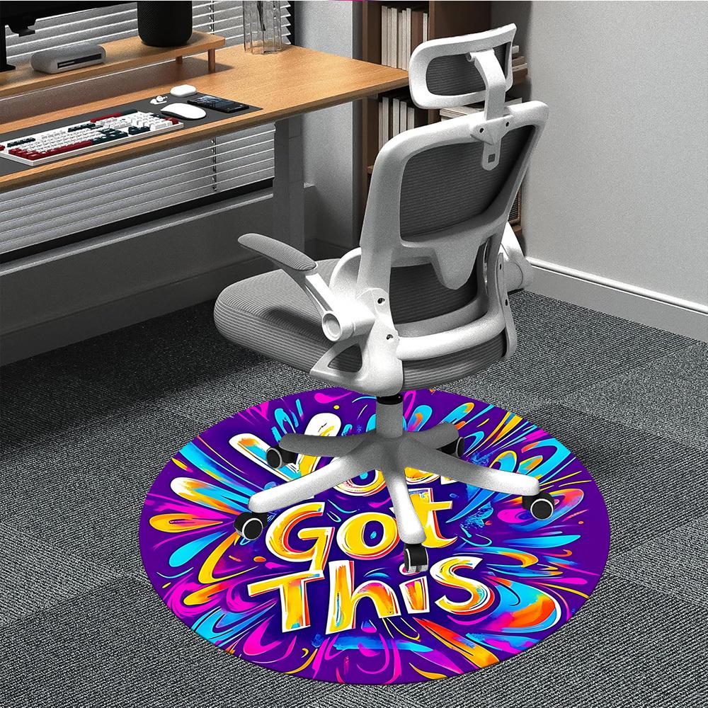 

1pc Motivational Print Chair Carpet for Office, Non-slip, Soft and Durable Office Rug for Decoration, Perfect for Office yy260105056 80cm by 80cm