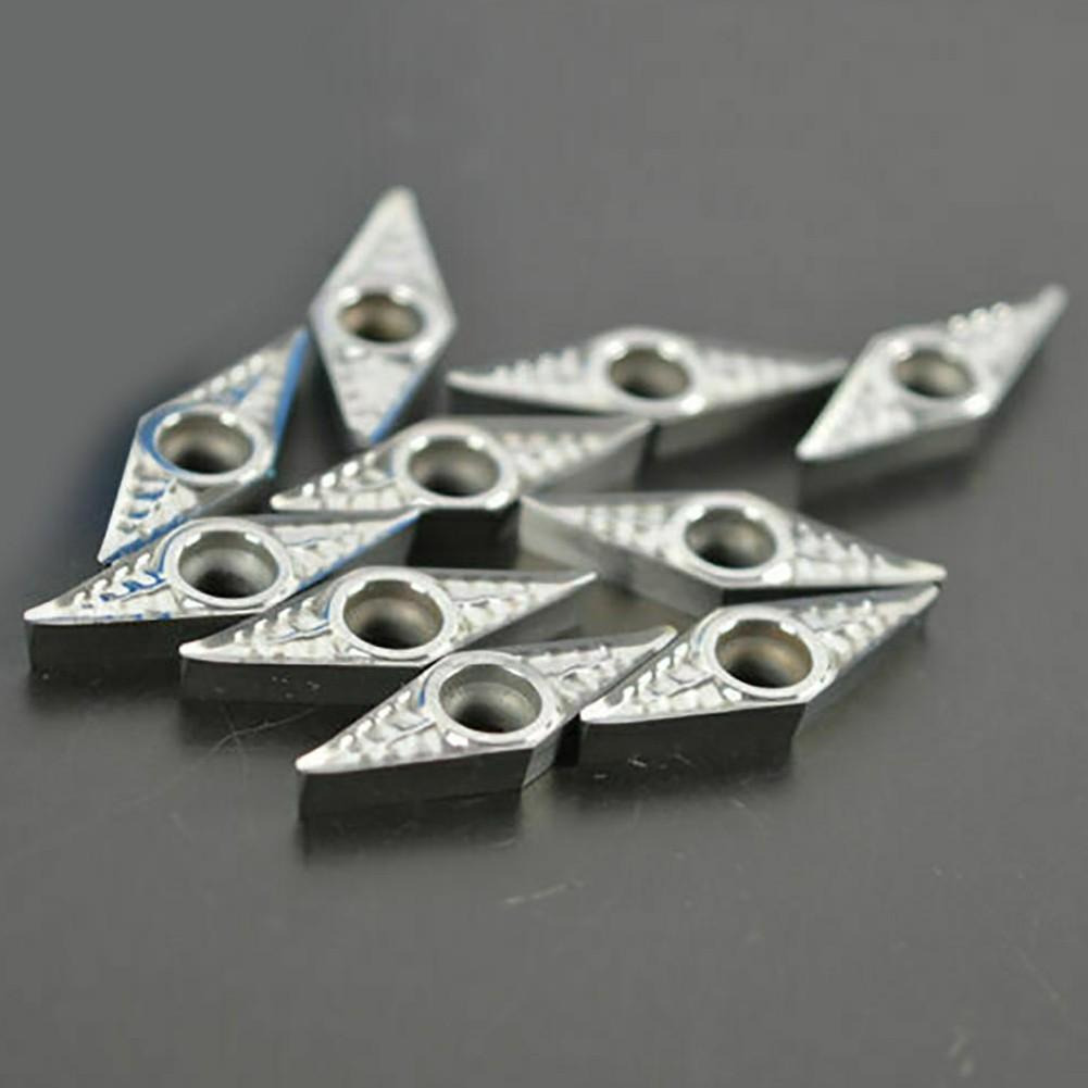 10pcs For Aluminum VCGT110308-AK H01 Silver Inserts Lathe Metalwork Tool Cutting