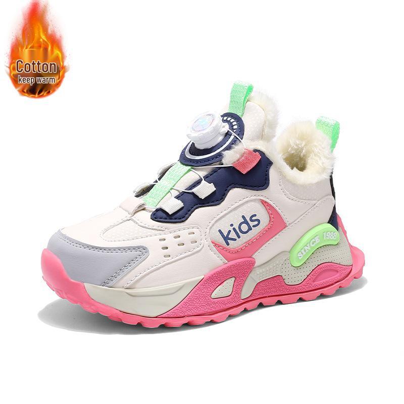 2025 Winter Velvet-Lined Girls' Sports Shoes: Warm, Comfortable, Thickened Cotton Design