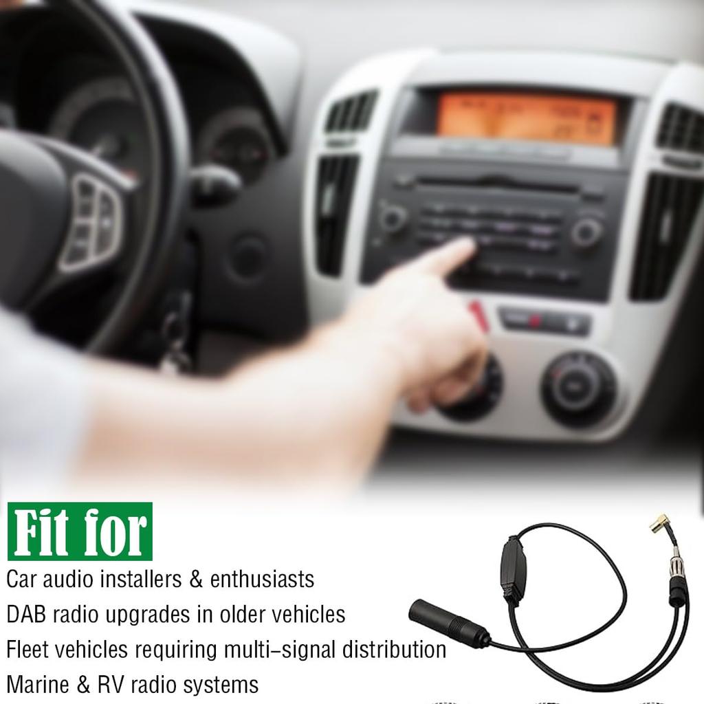 DAOKAI DAB Splitter, AM/FM + DAB Antenna Splitter Car Radio