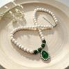 New style accessories, atmospheric silver water drop imitation pearl necklace, daily wear, wealthy, atmospheric pendant