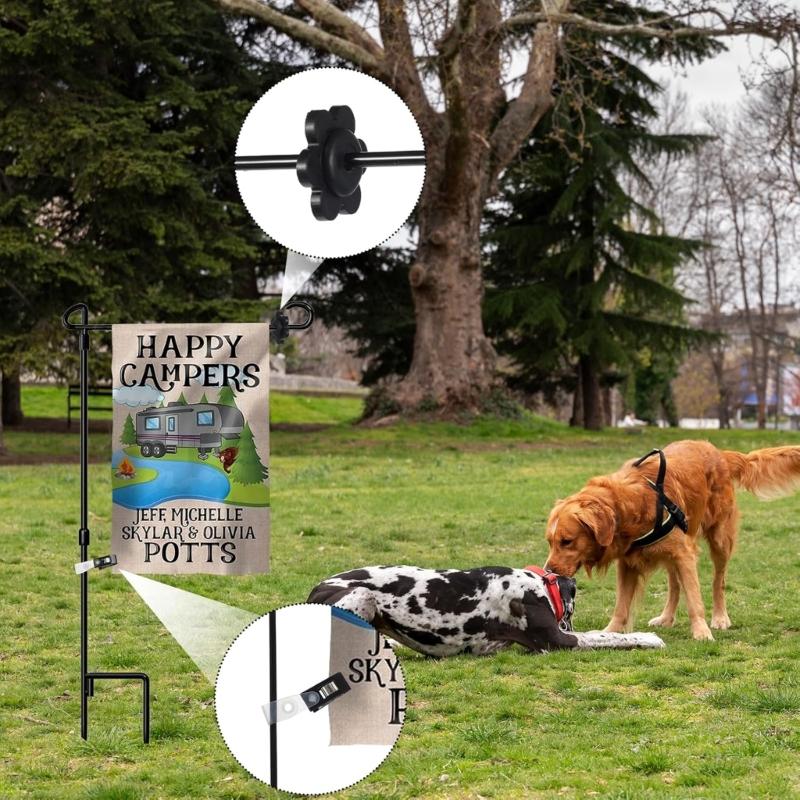 Pack Of 20 Adjustable Yard Flag Holder Clips Practical Flagpole Stand and Plums Blossom Stoppers Garden Decoration